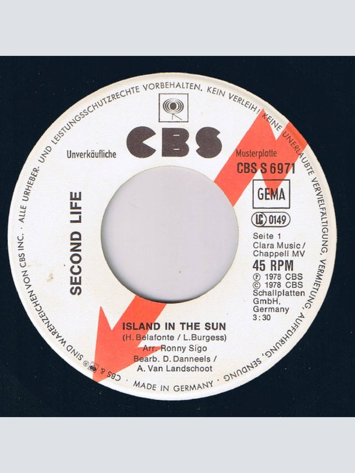 Vinyl / Second Life (3) - Island In The Sun