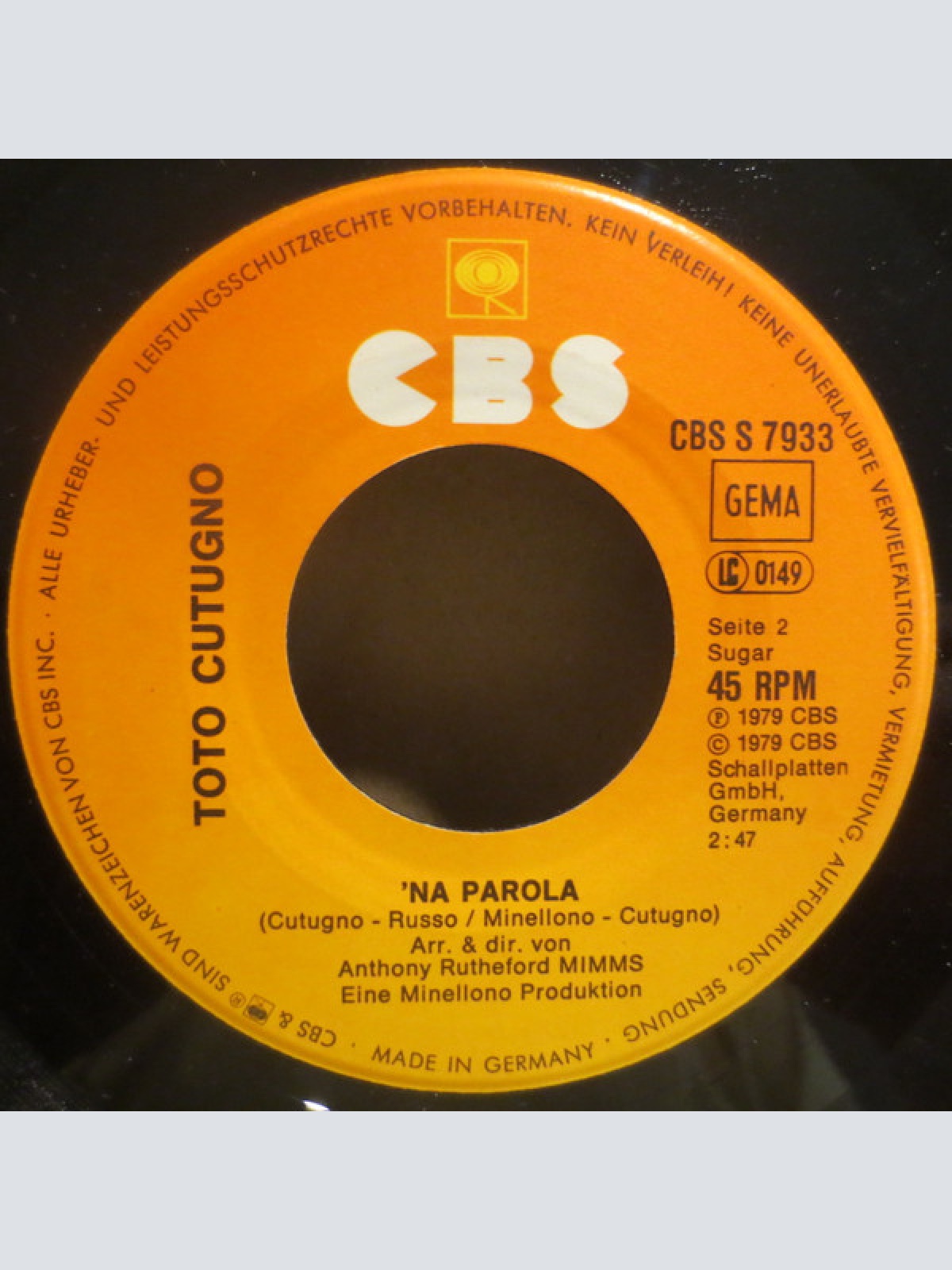 Vinyl / Toto Cutugno - Voglio L'Anima