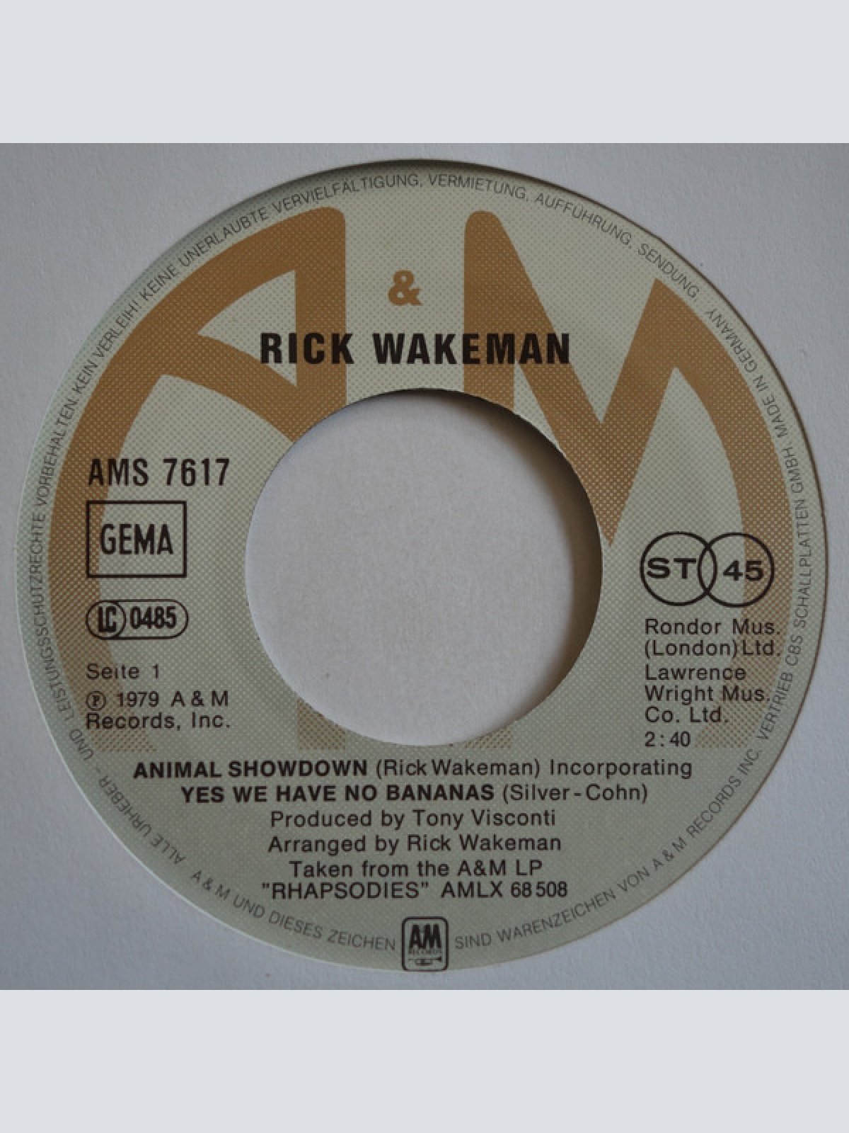 Vinyl / Rick Wakeman - Animal Showdown