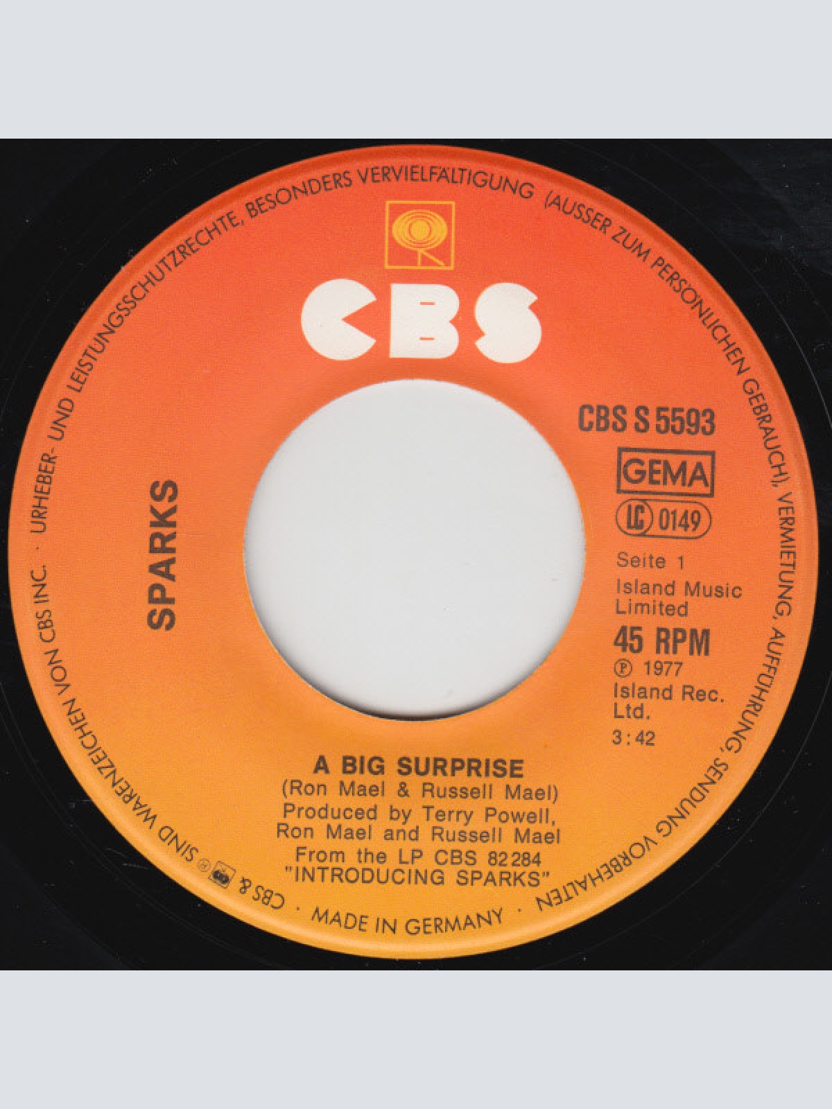 Vinyl / Sparks - A Big Surprise