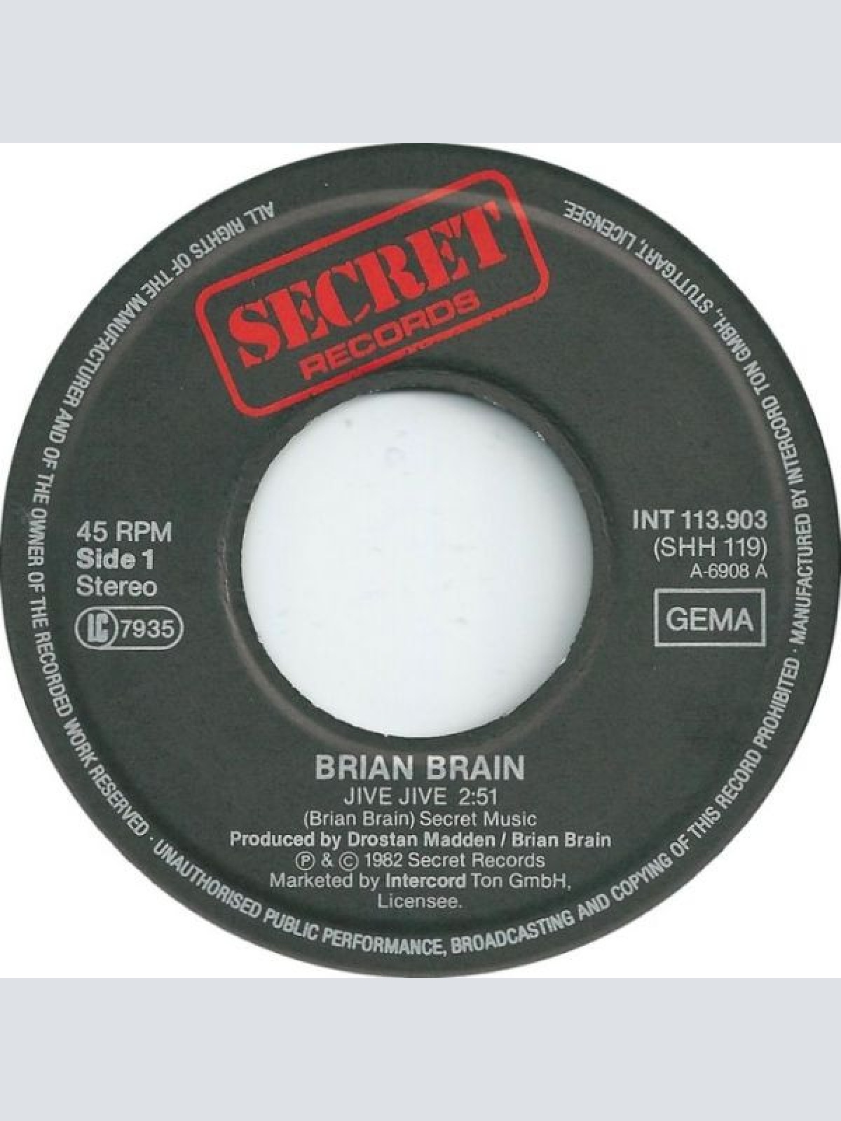 Vinyl / Brian Brain - Jive Jive