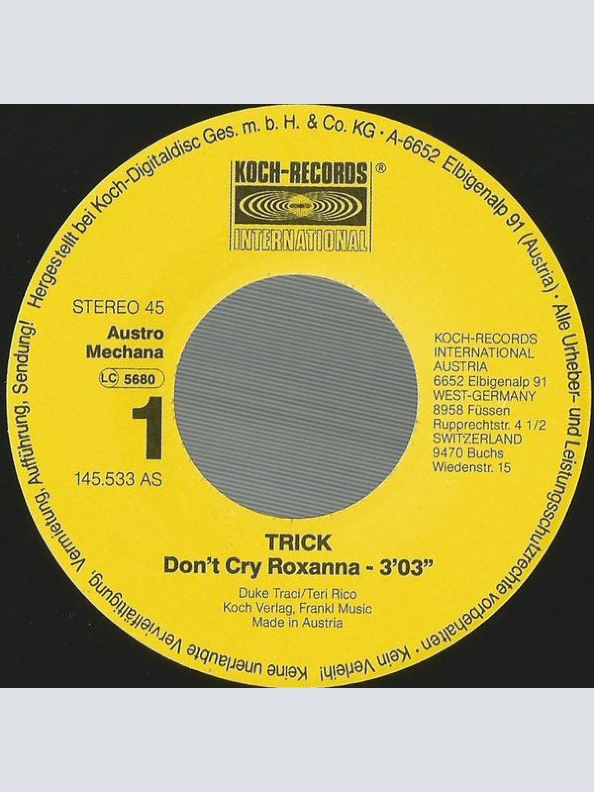 Vinyl / Trick (5) - Don't Cry Roxanna