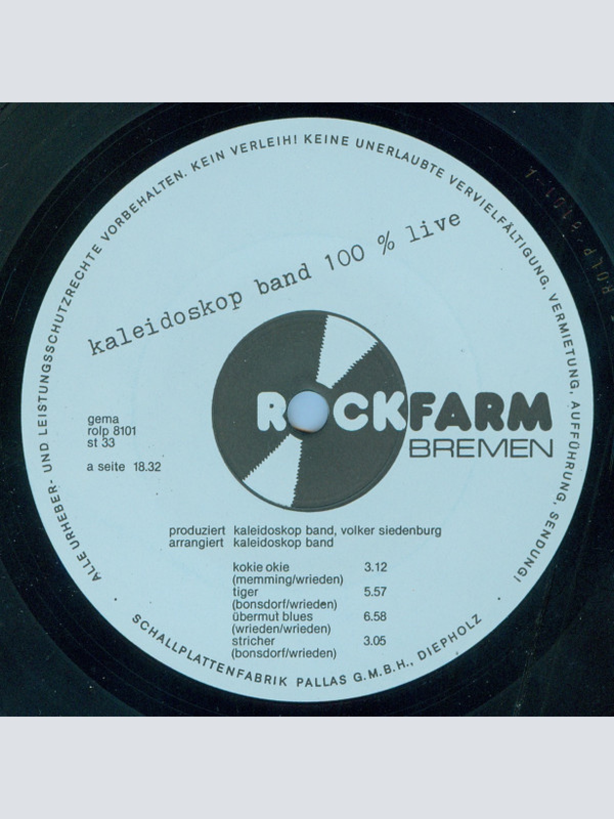 Vinyl / Kaleidoskop Band - 100 % Live