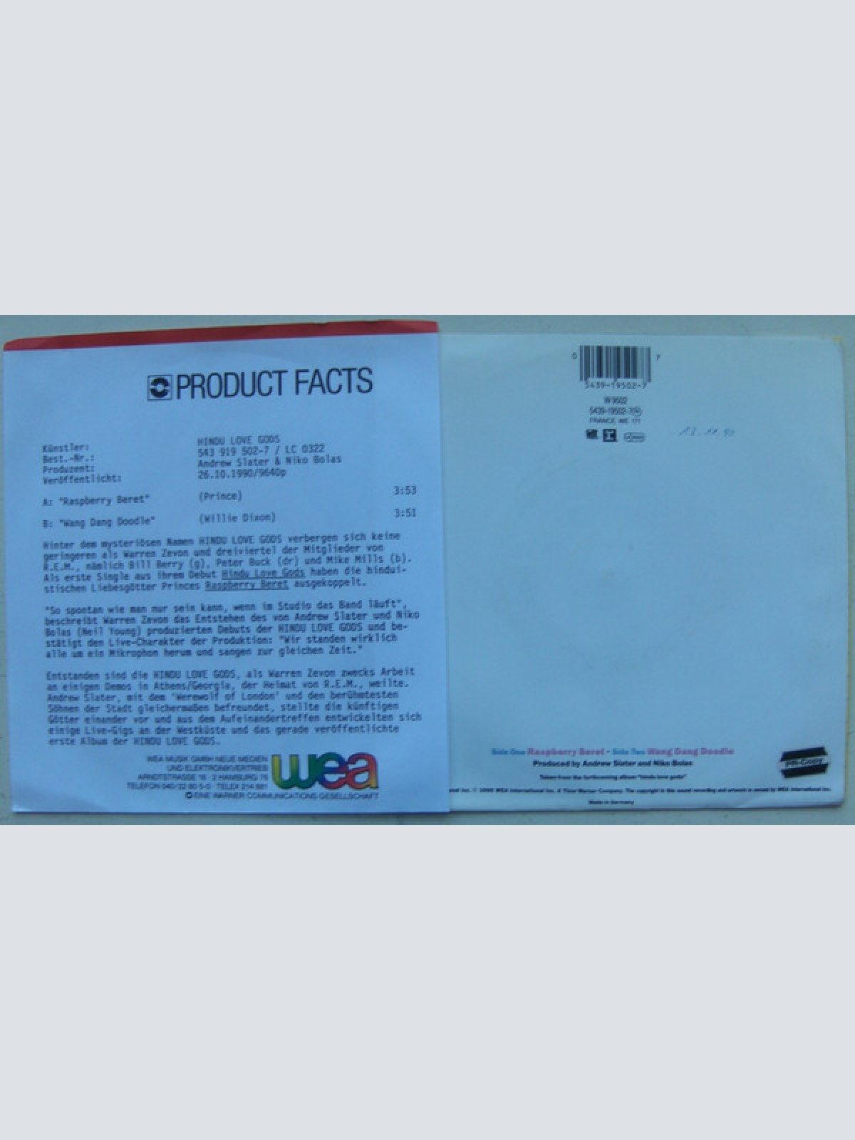 Vinyl / Hindu Love Gods - Raspberry Beret