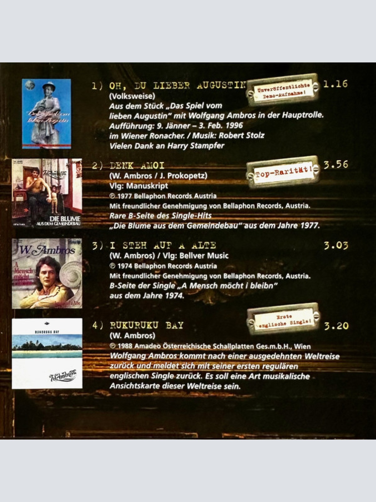 CD / W.Ambros* - Raritäten Vol. 2