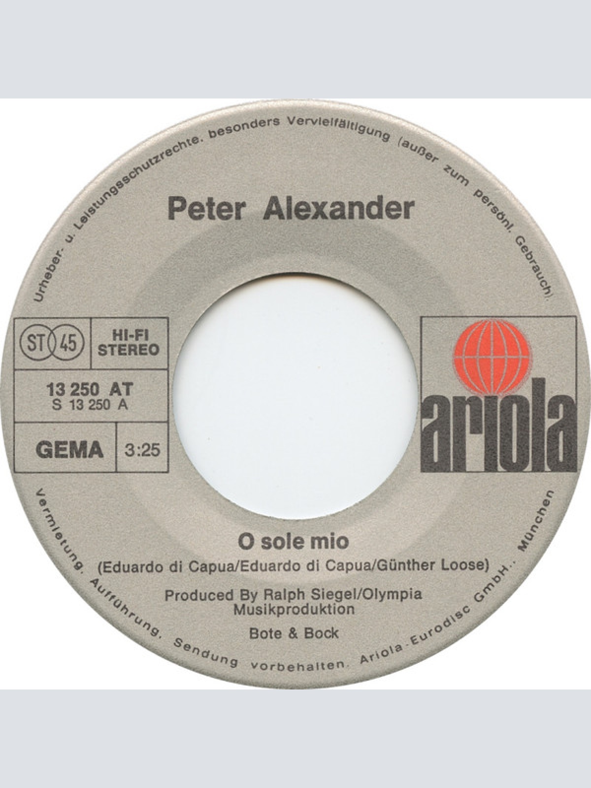 Vinyl / Peter Alexander - O Sole Mio