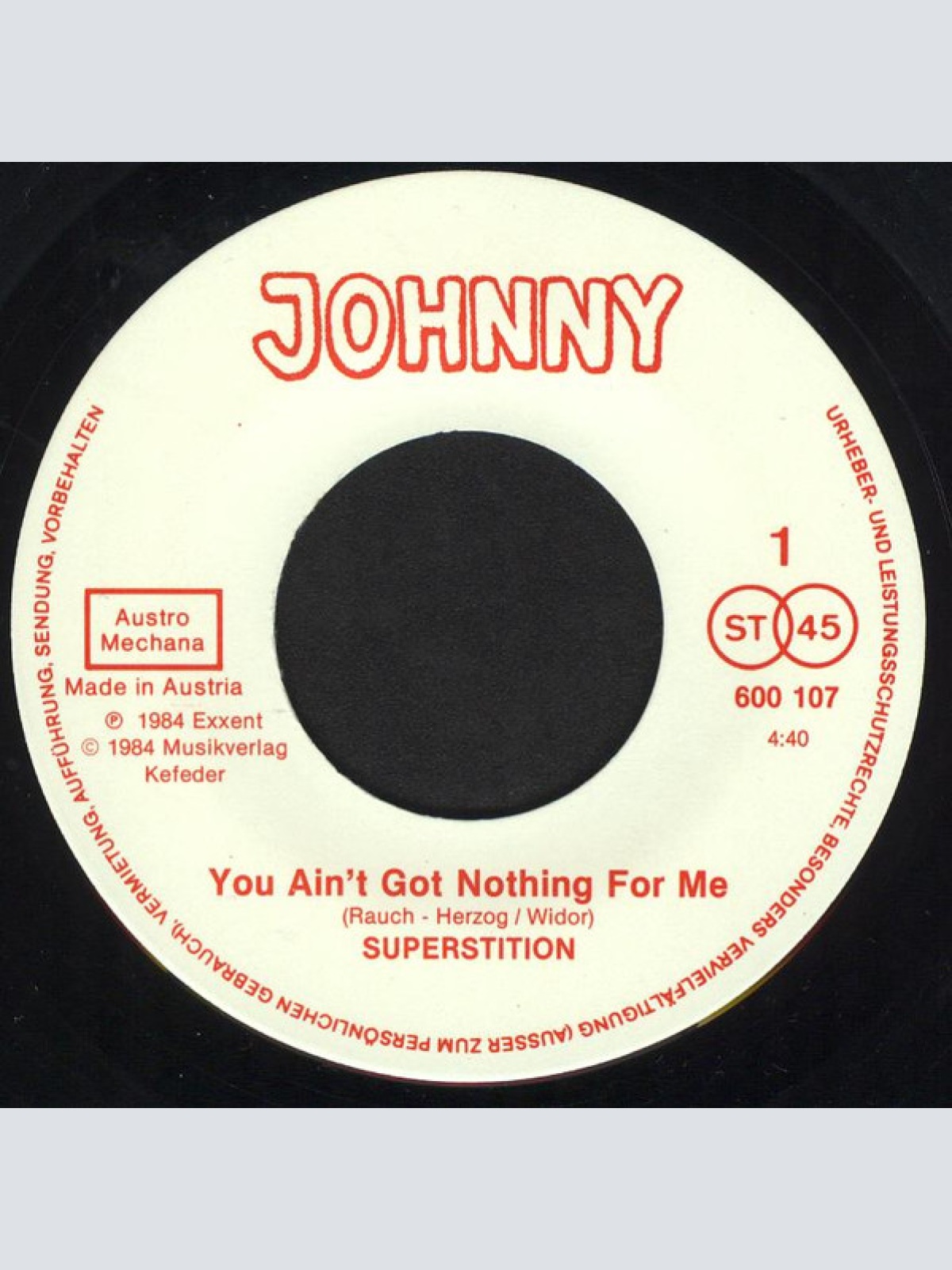 Vinyl / Superstition - You Ain't Got Nothing For Me