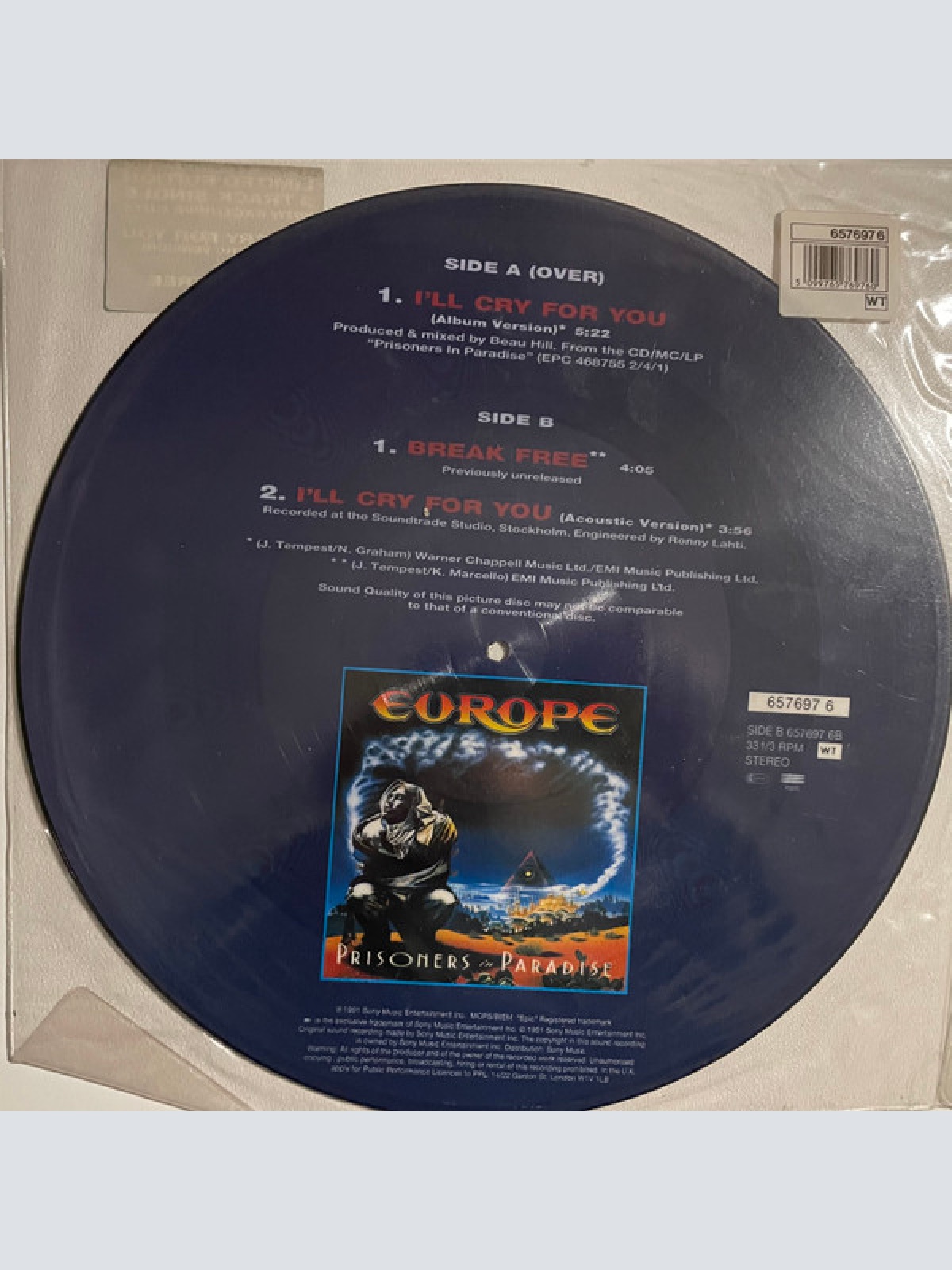 Vinyl / Europe (2) - I'll Cry For You