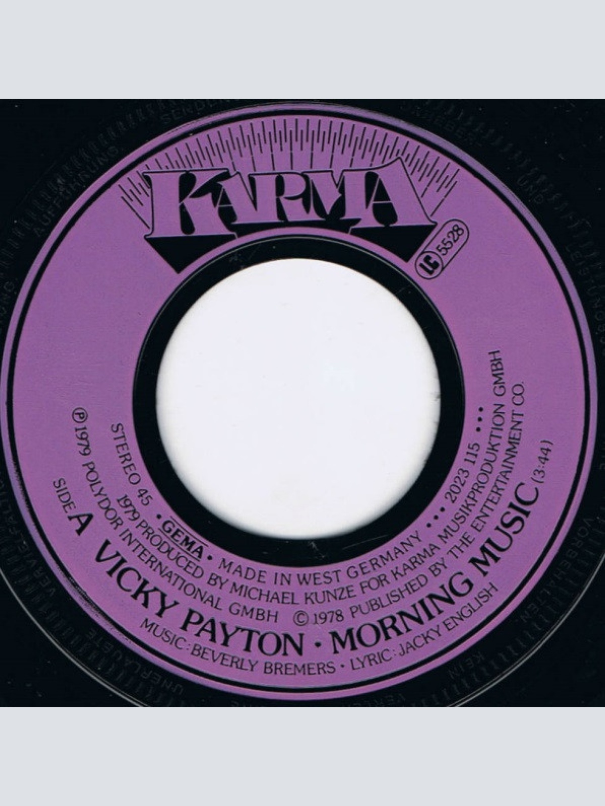 Vinyl / Vicky Payton - Morning Music