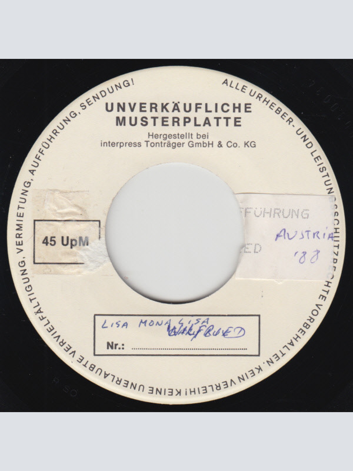 Vinyl / Wilfried - Lisa Mona Lisa