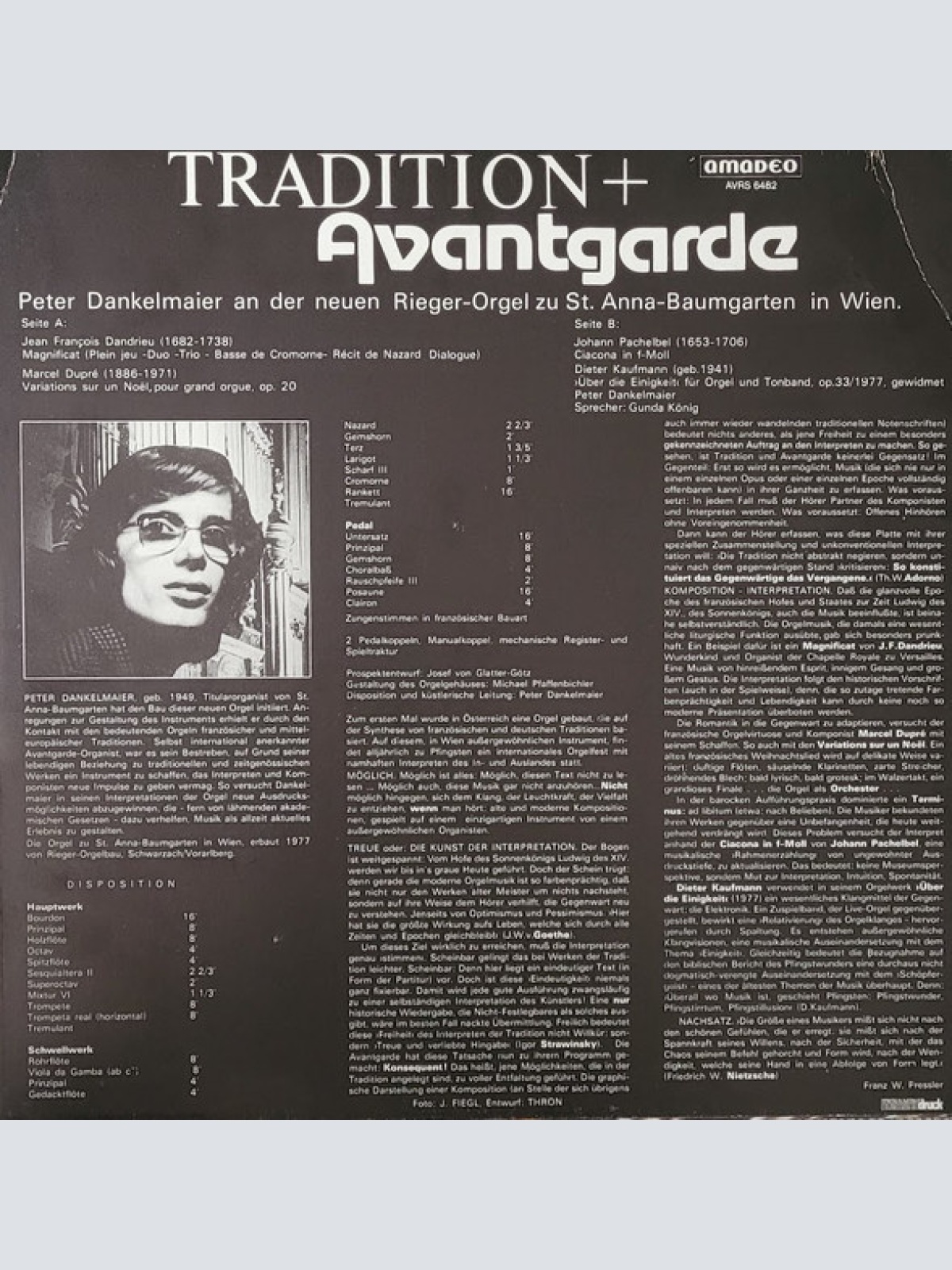 Vinyl / Peter Dankelmaier - Tradition + Avantgarde