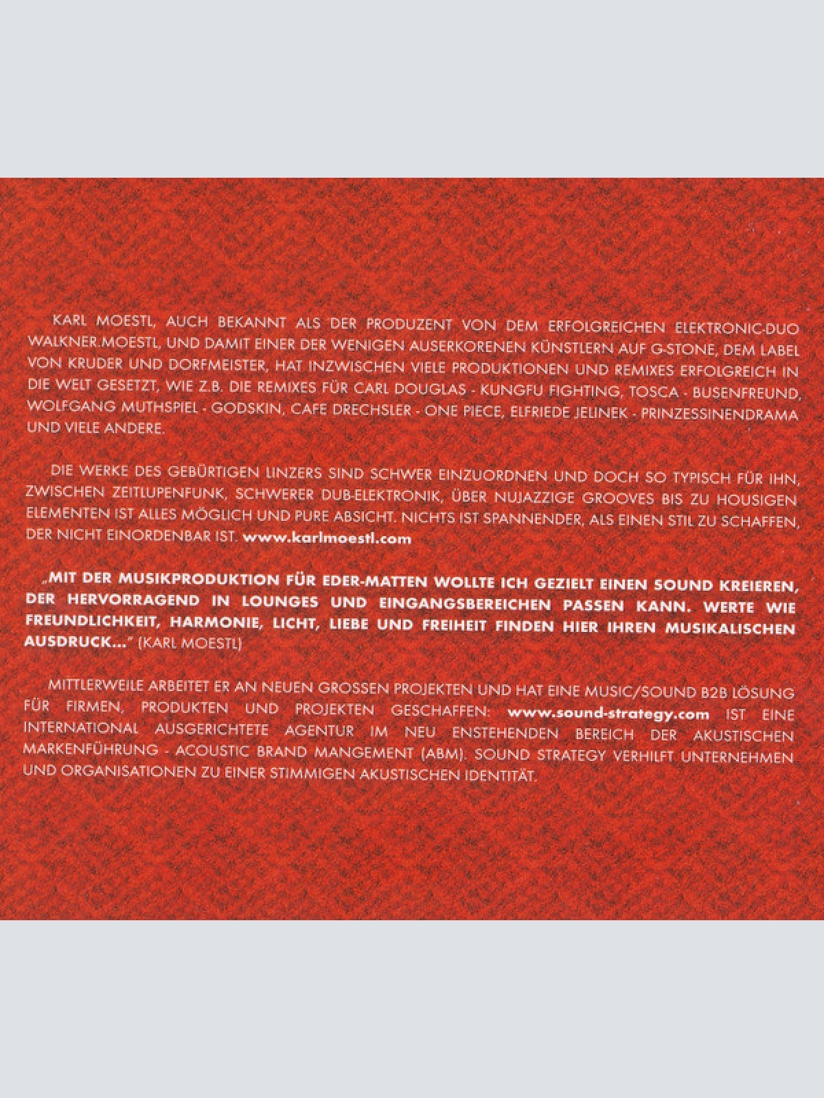 CD / Karl Moestl* - Wonderful Mat World