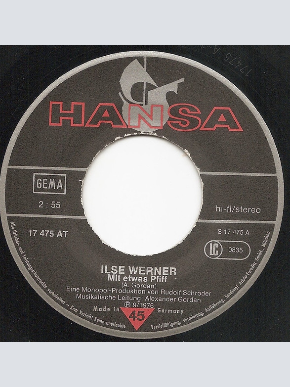 Vinyl / Ilse Werner - Mit Etwas Pfiff