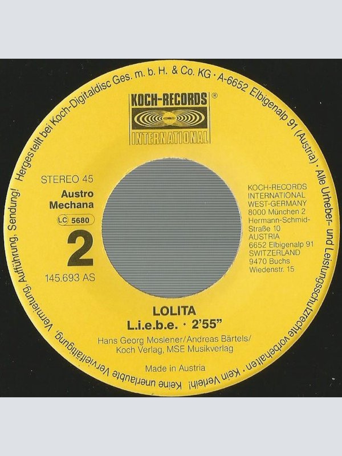 Vinyl / Lolita (3) - Denn Mein Junge Ist Ein Seemann