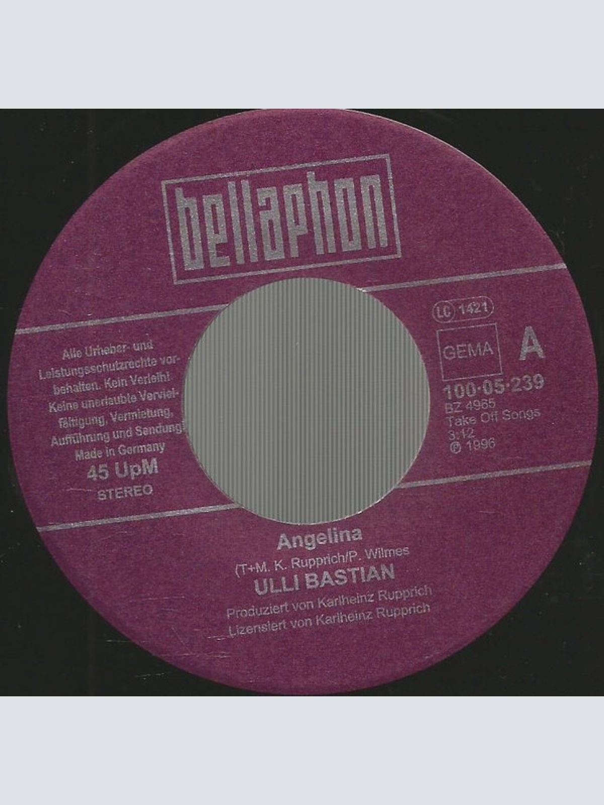 Vinyl / Ulli Bastian - Angelina