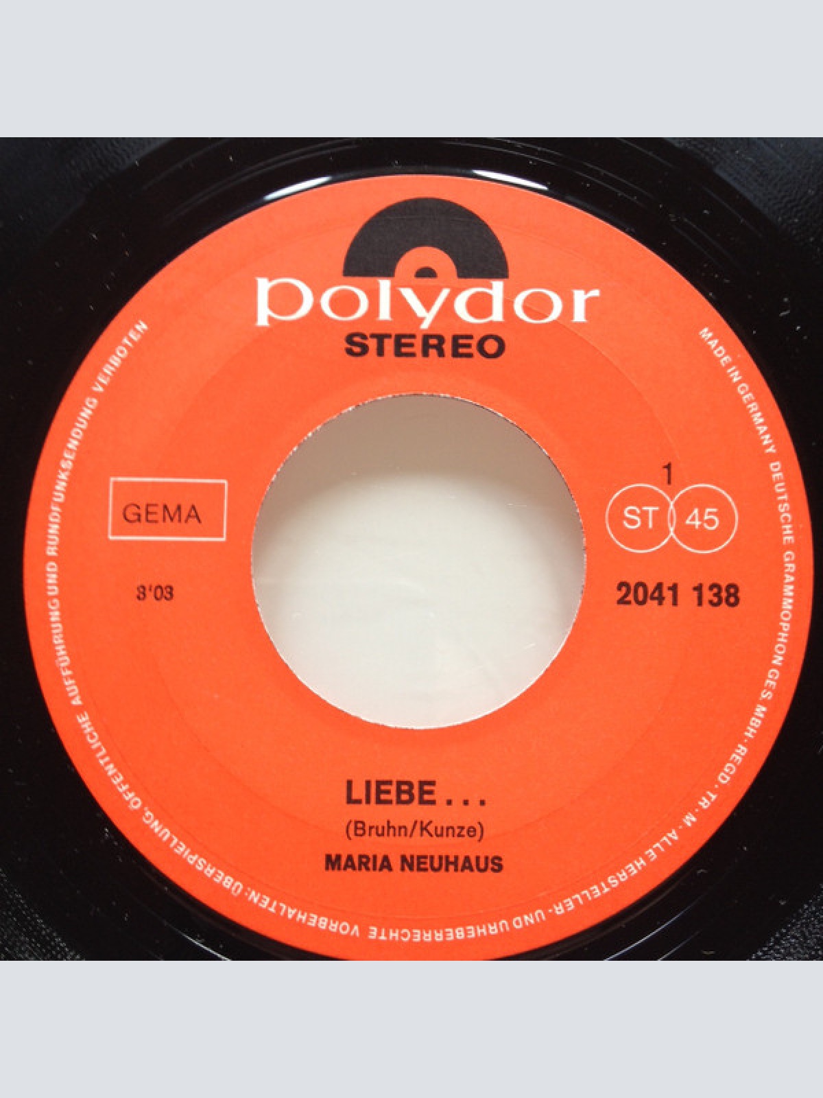Vinyl / Maria Neuhaus - Liebe / Sandmann