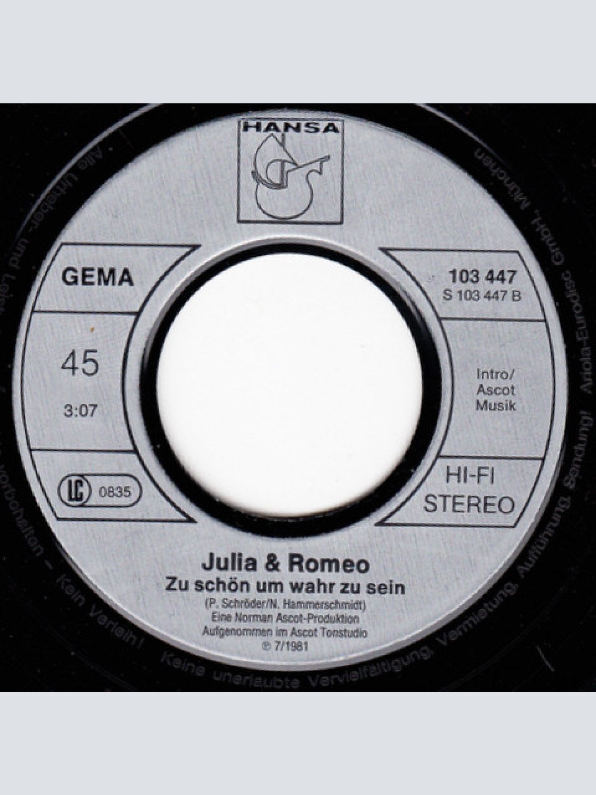 Vinyl / Julia & Romeo - Hakataka