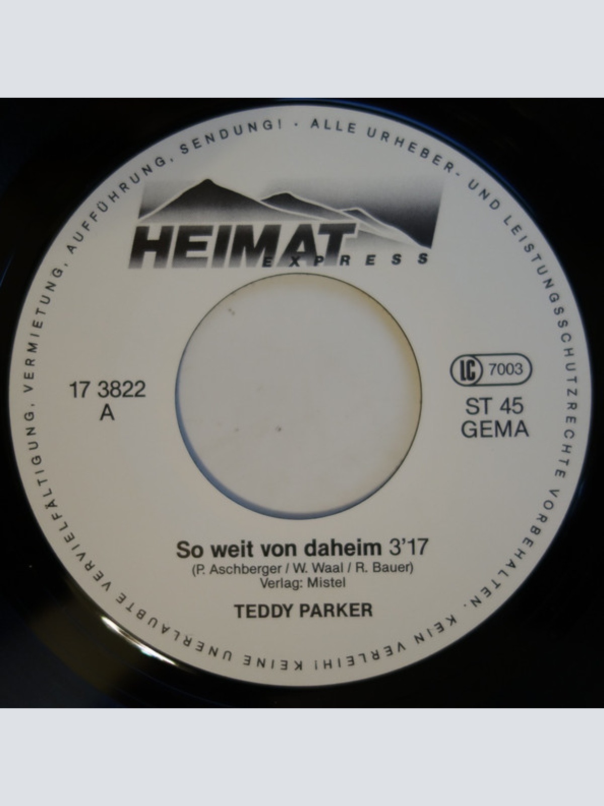 Vinyl / Teddy Parker - So Weit Von Daheim