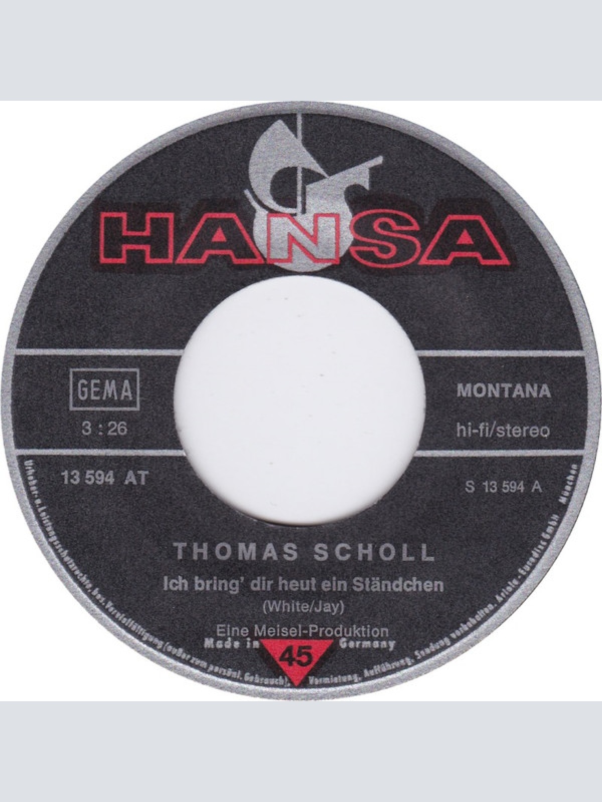 Vinyl / Thomas Scholl - Ich Bring' Dir Heut Ein Ständchen