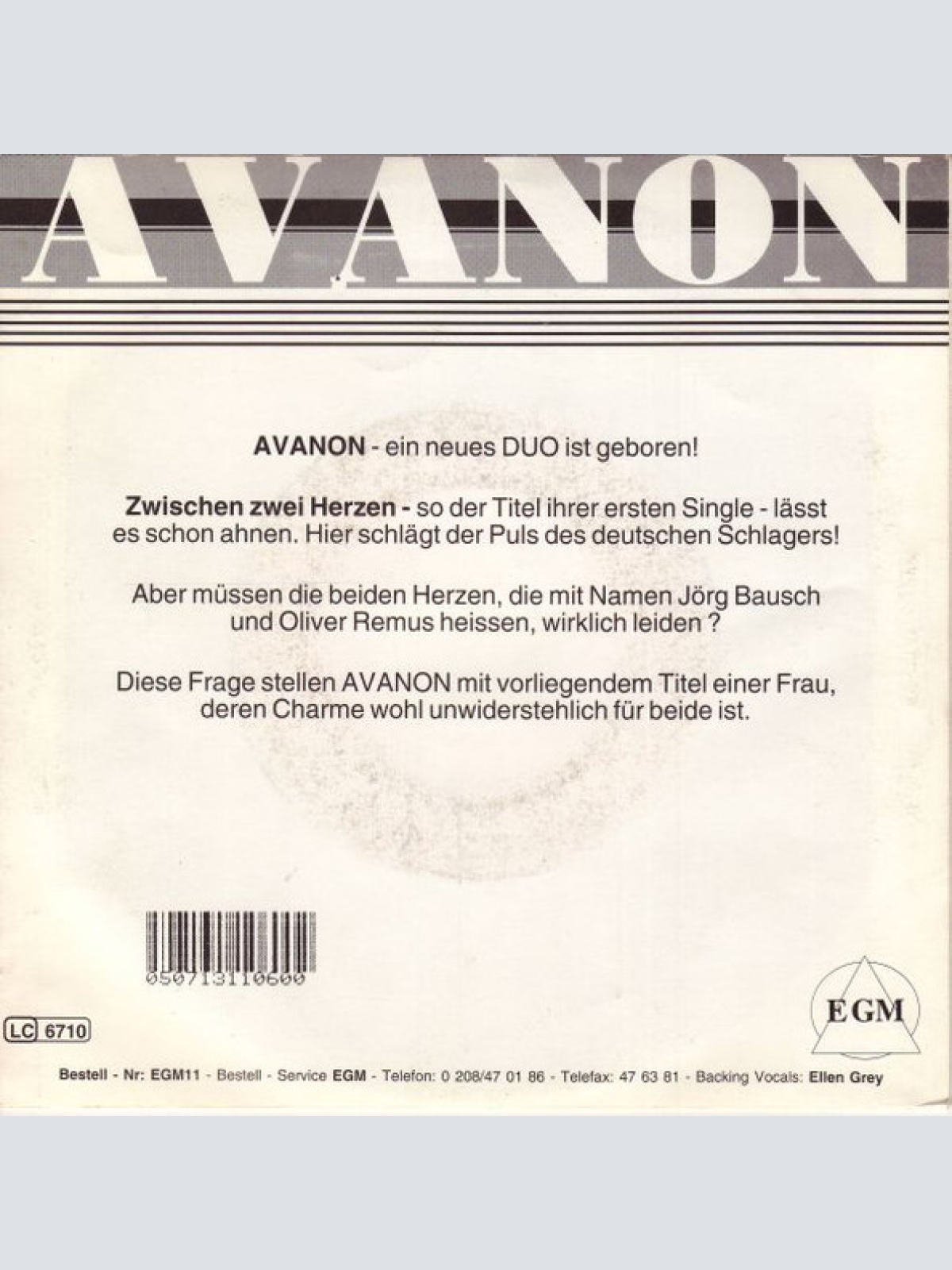 Vinyl / Avanon - Zwischen Zwei Herzen