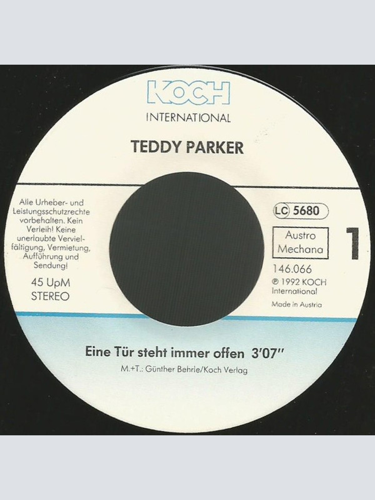 Vinyl / Teddy Parker - Eine Tür Steht Immer Offen