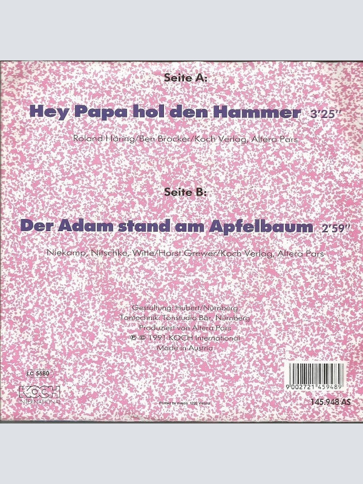 Vinyl / Medium Terzett - Hey, Papa Hol Den Hammer