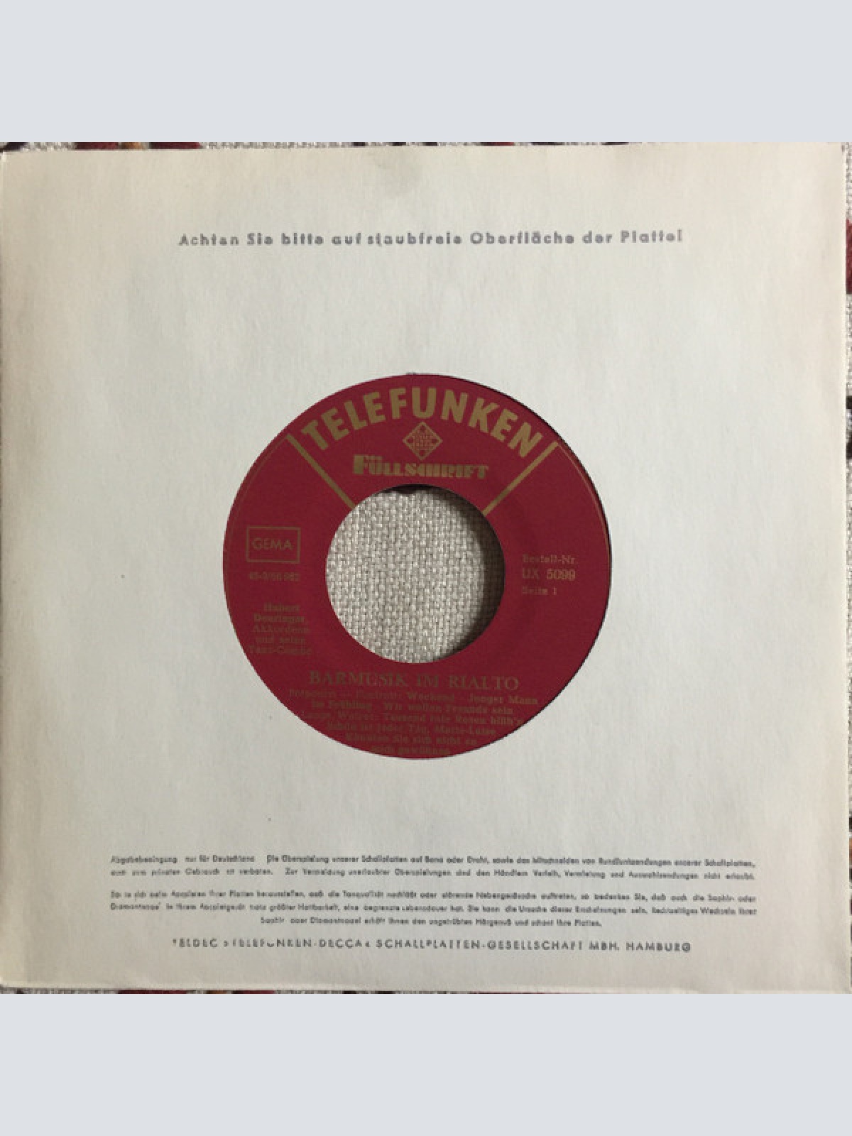 Vinyl / Hubert Deuringer - Barmusik Im Rialto