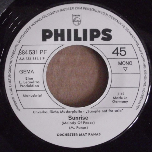 Vinyl / Orchester Mat Panas - Sunrise (Melody Of Peace)