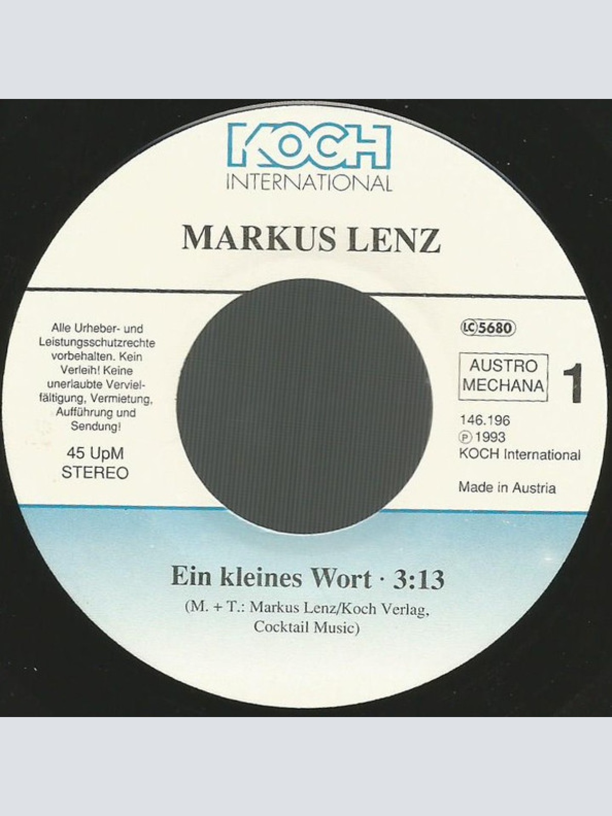Vinyl / Markus Lenz - Ein Kleines Wort