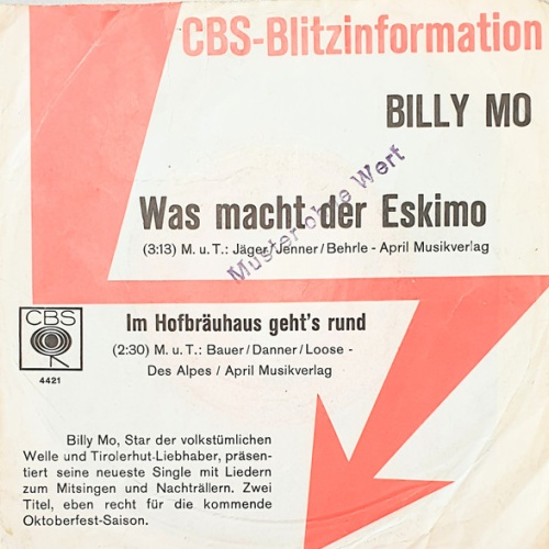 Vinyl / Billy Mo - Was Macht Der Eskimo