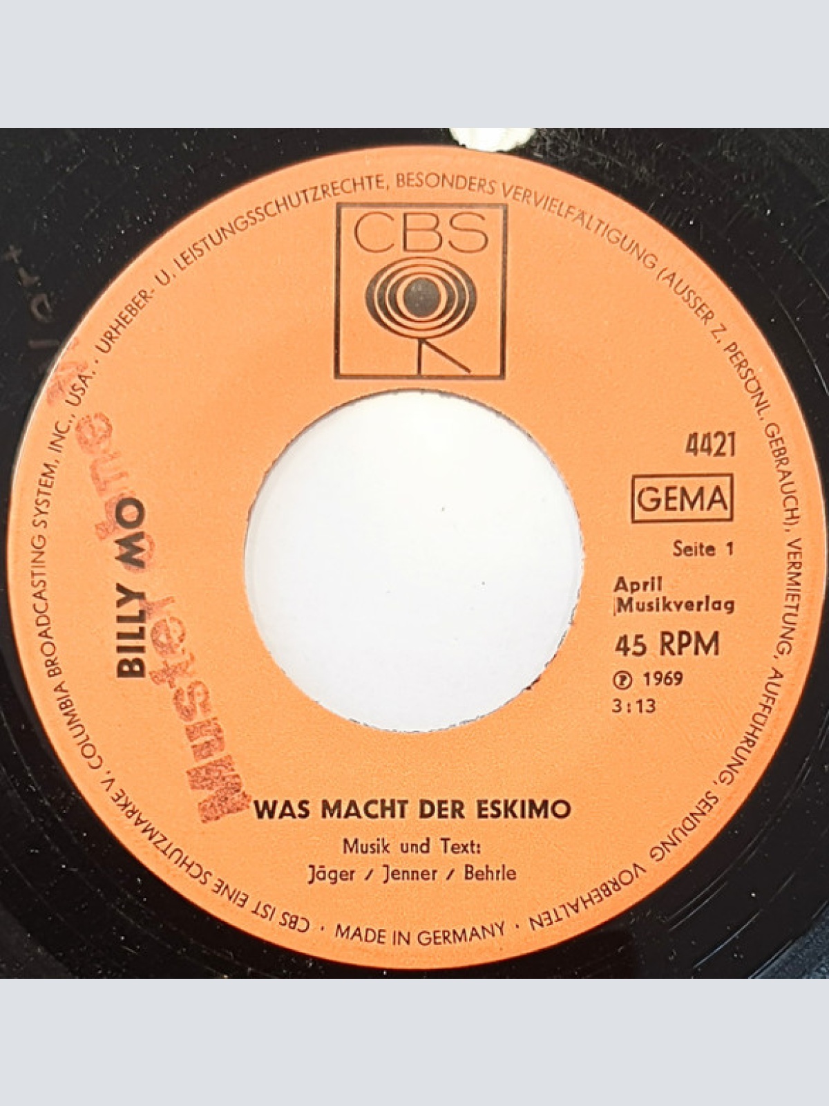 Vinyl / Billy Mo - Was Macht Der Eskimo