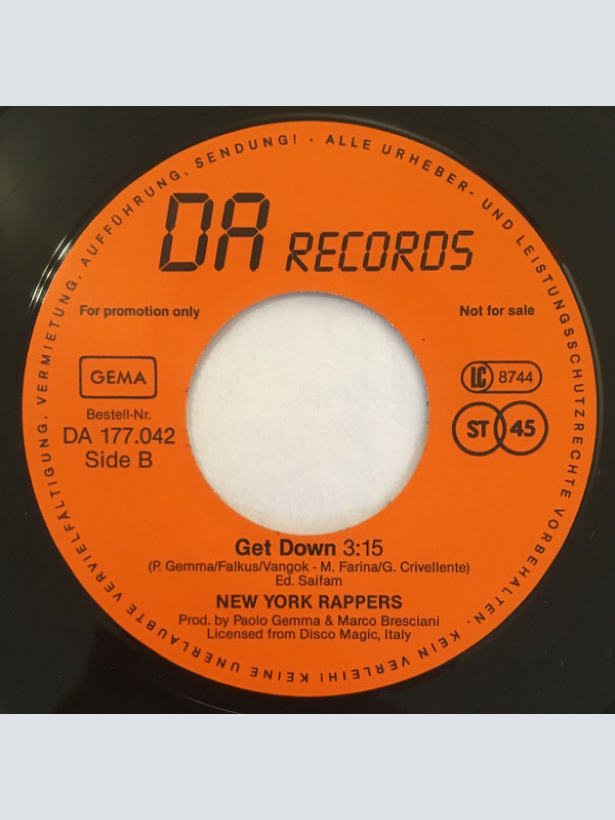 Vinyl / New York Rappers - Get Down On It Rap