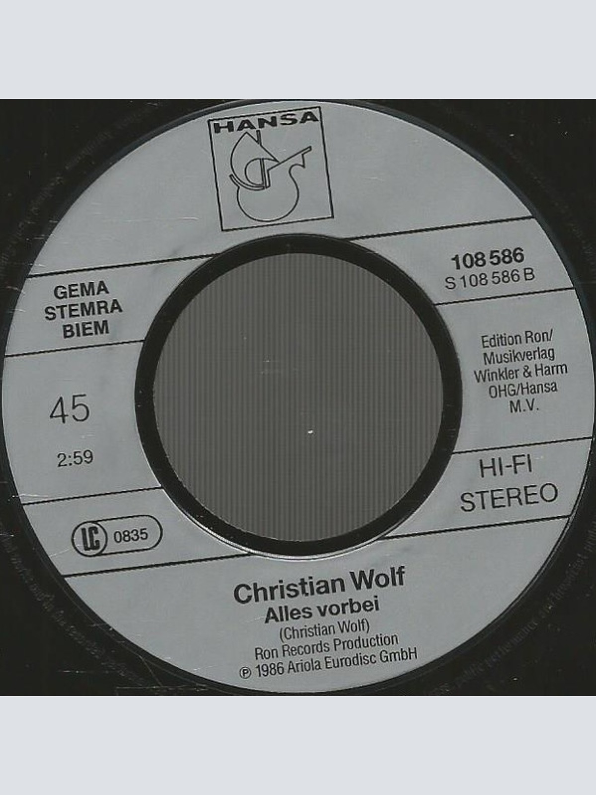Vinyl / Christian Wolf (3) - Du Bist Wie Feuer