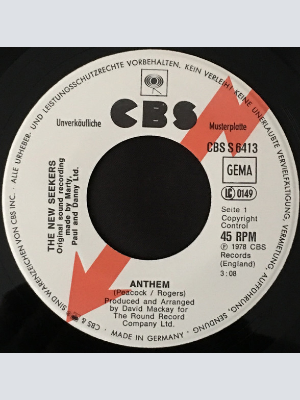 Vinyl / The New Seekers - Anthem