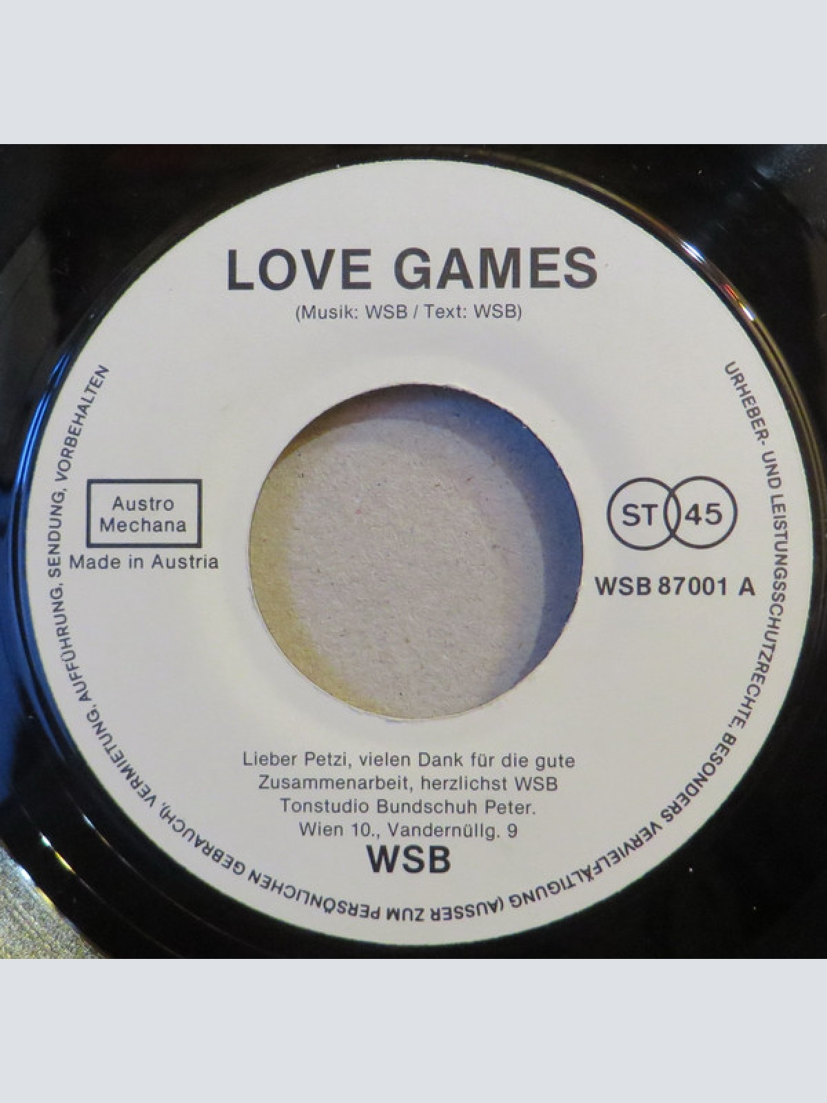 Vinyl / WSB (4) - Love Game / Fairytale