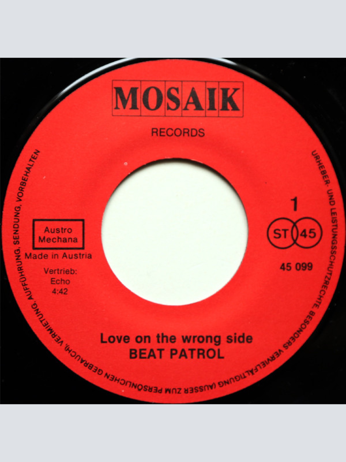 Vinyl / Beat Patrol - Love On The Wrong Side