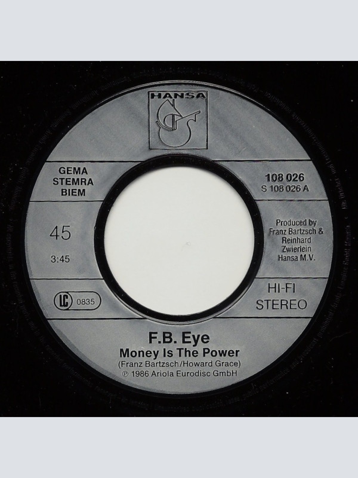 Vinyl / F.B. Eye - Money Is The Power