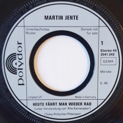 Vinyl / Martin Jente - Heute Fährt Man Wieder Rad