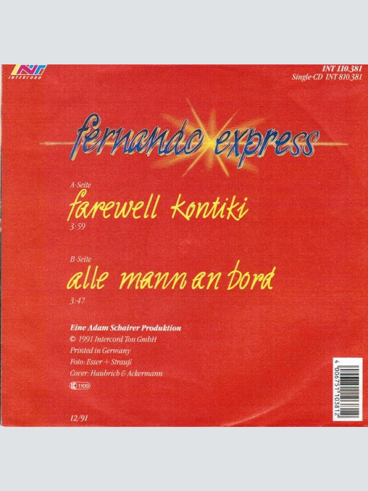 Vinyl / Fernando Express - Farewell Kontiki