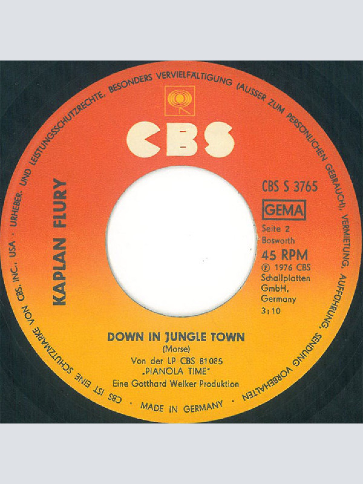 Vinyl / Kaplan Flury - Ja Der Sonnenschein