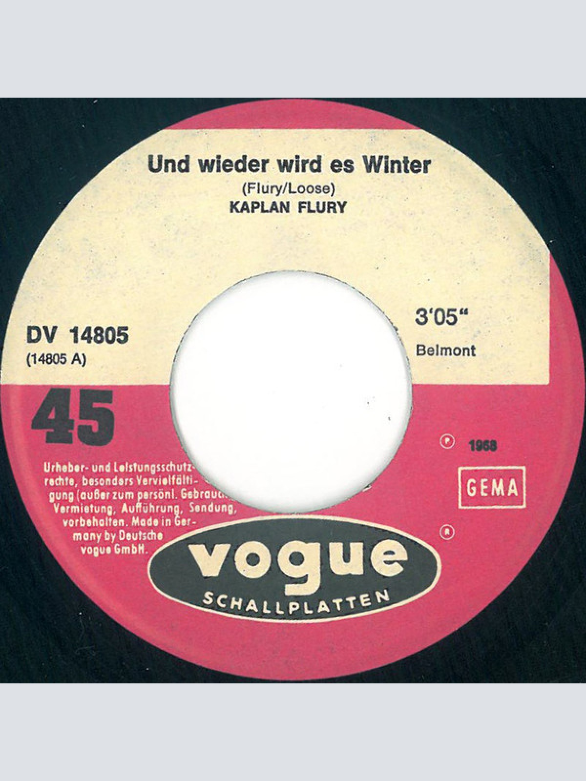 Vinyl / Kaplan Flury - Und Wieder Wird Es Winter / Es War Einmal