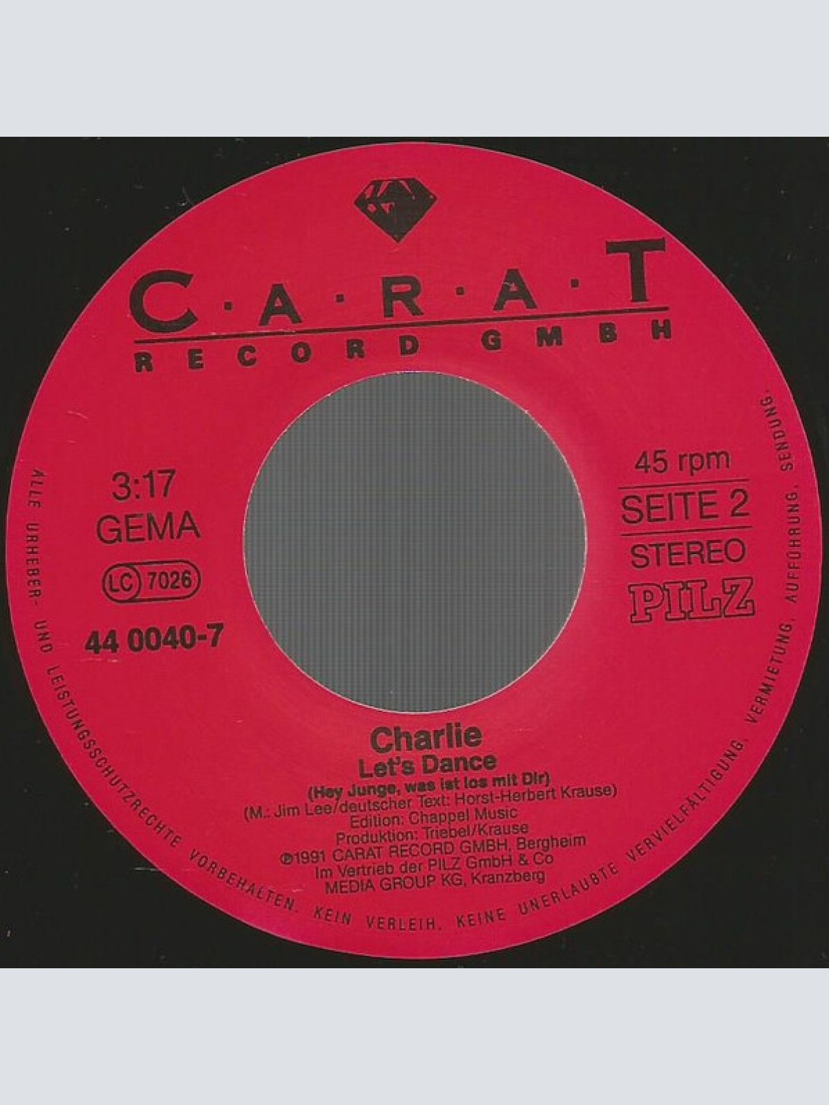 Vinyl / Charlie (109) - Hallo, David Hasselhoff