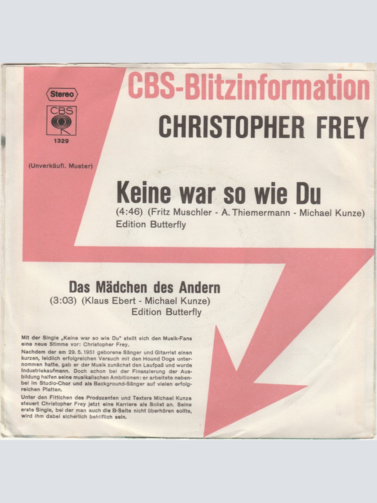 Vinyl / Christopher Frey (2) - Keine War So Wie Du