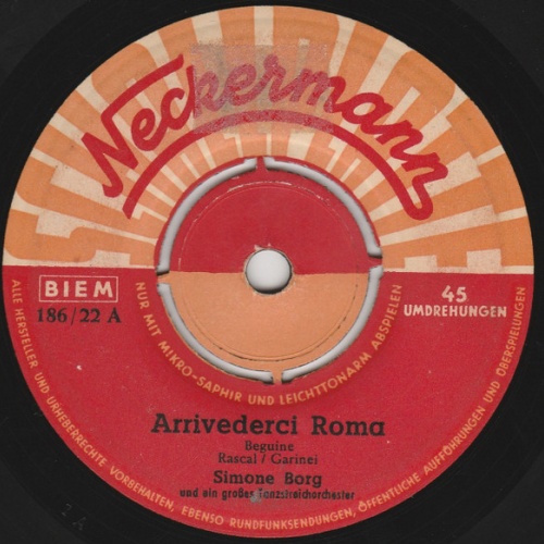 Vinyl / Simone Borg - Arrivederci Roma / Bonjour Kathrin