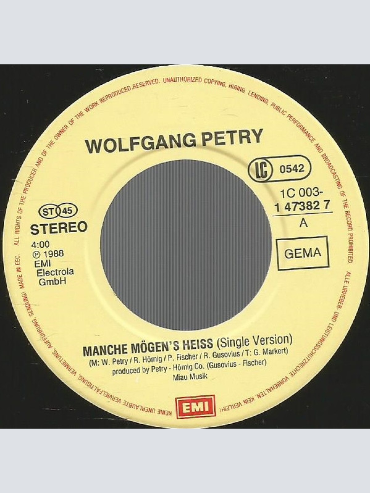 Vinyl / Wolfgang Petry - Manche Mögen's Heiss