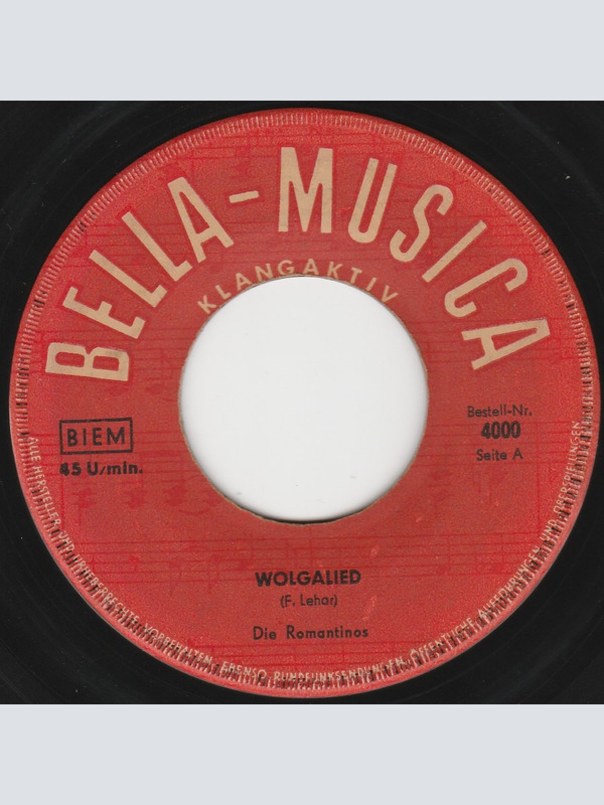 Vinyl / Die Romantinos - Wolgalied