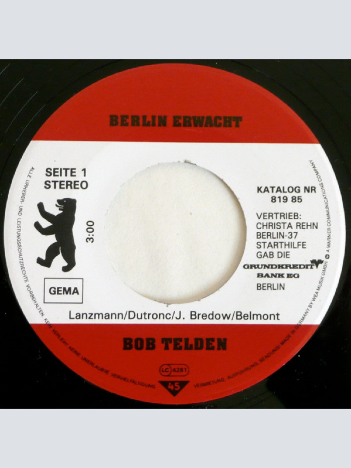 Vinyl / Bob Telden - Berlin Erwacht