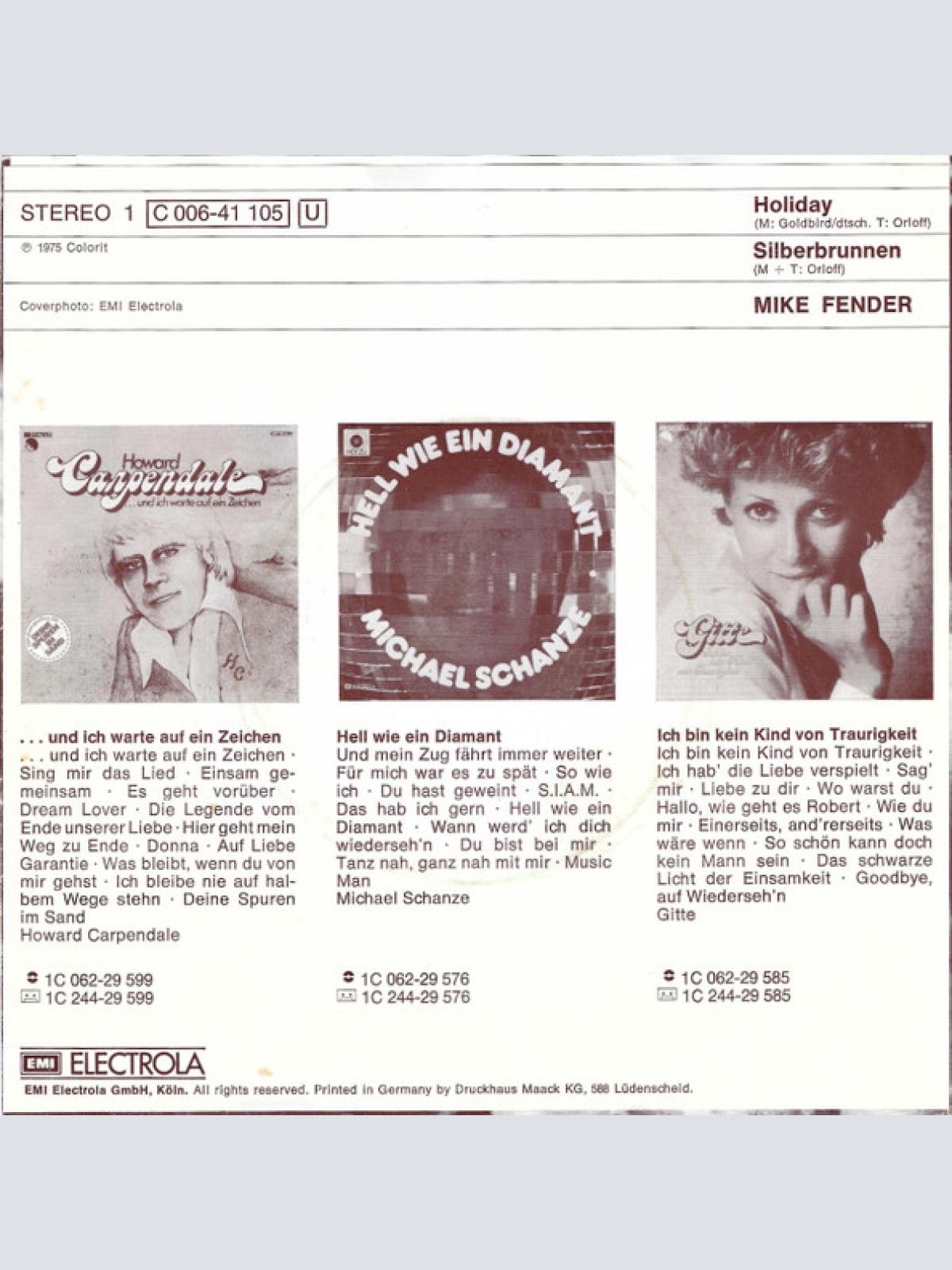 Vinyl / Mike Fender - Holiday