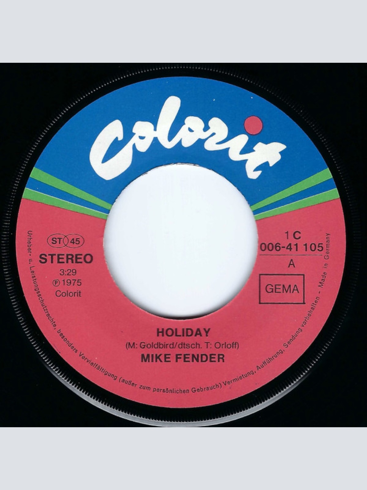 Vinyl / Mike Fender - Holiday