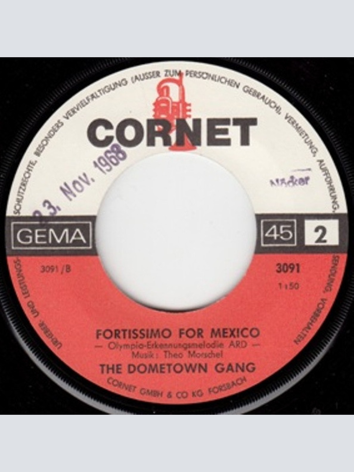 Vinyl / The Dometown Gang - Mexico-Adios (Schlußlied Der Olympiade)